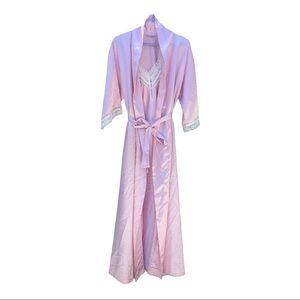 VIN 80's CHRISTIAN DIOR Pink Nightgown, Robe w/Tie